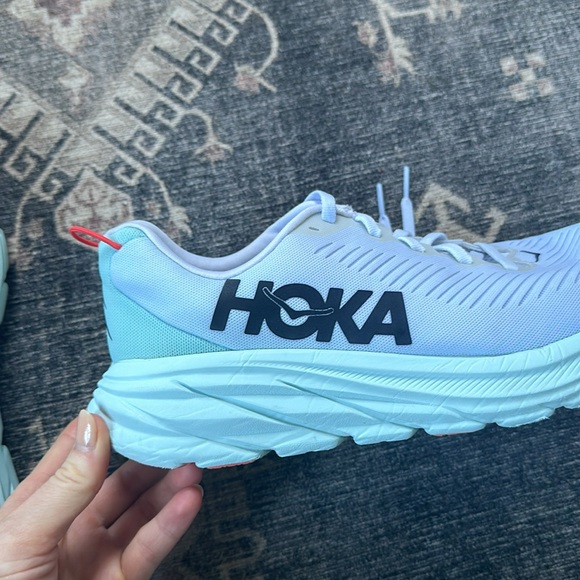 Hoka White and Coral Sneakers - Picture 3 of 10